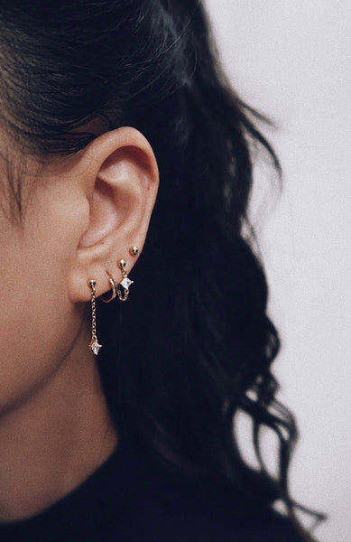 Diamond Chain Hoops